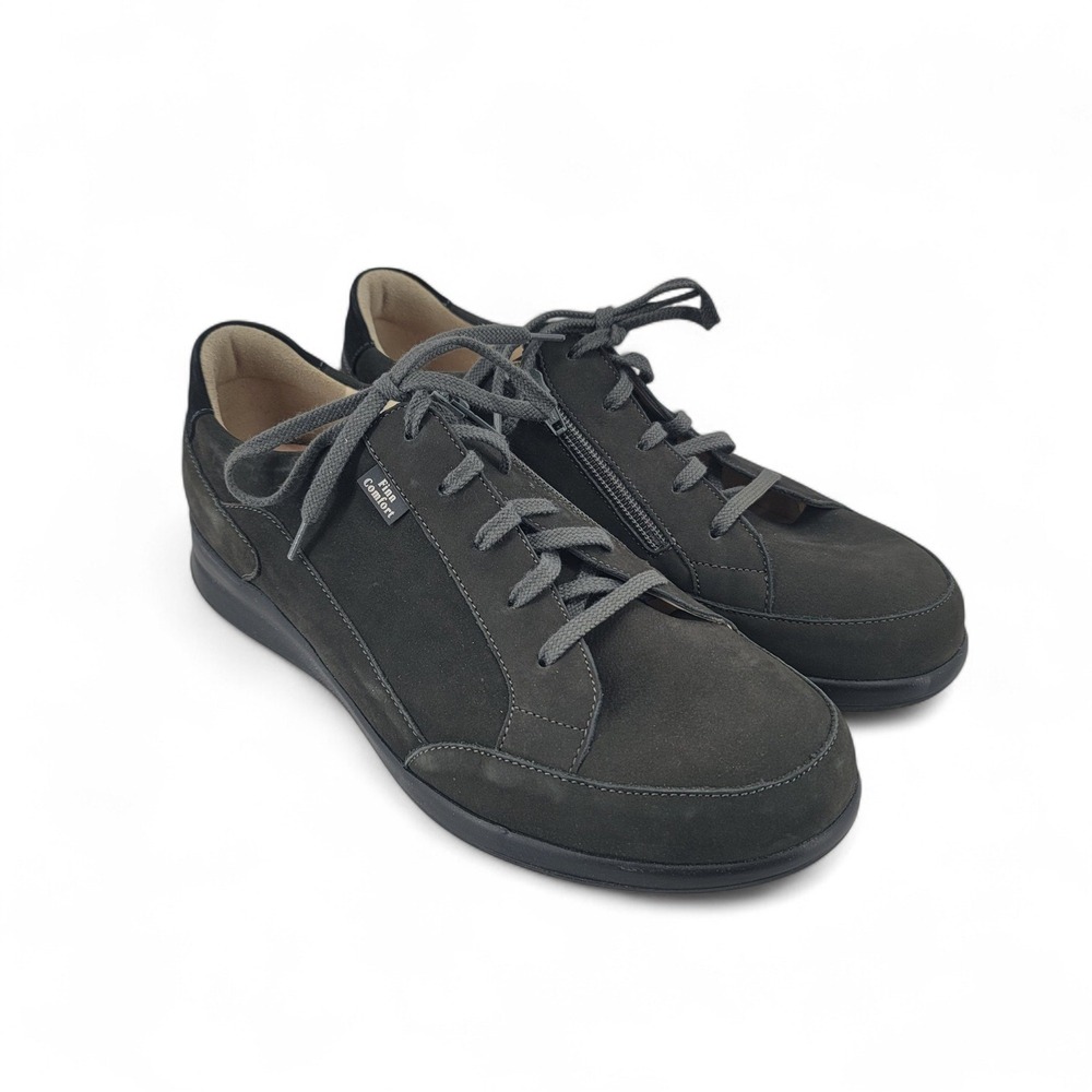 Finn Comfort Prato Nubuck Shoes Womens US 9.5 EU 40.5 Black Comfort Walking Zip